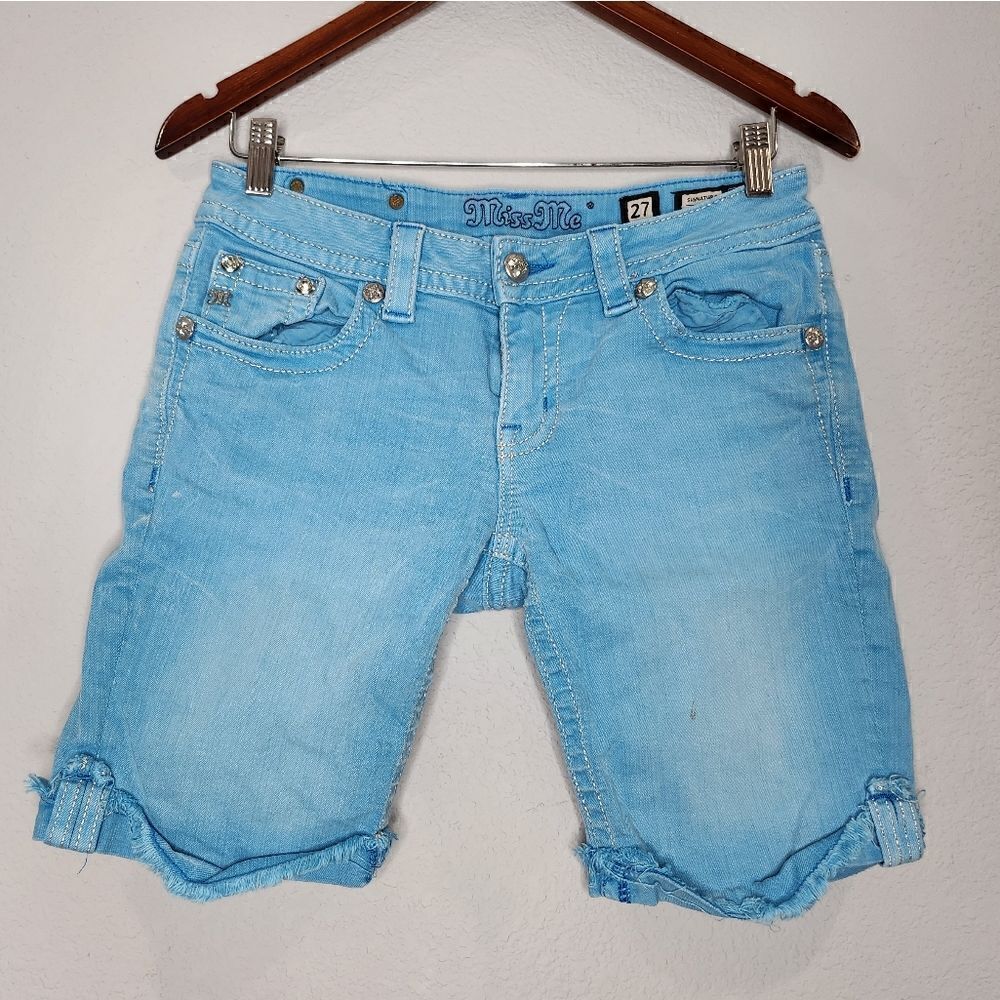 Miss Me womens Bermuda blue shorts